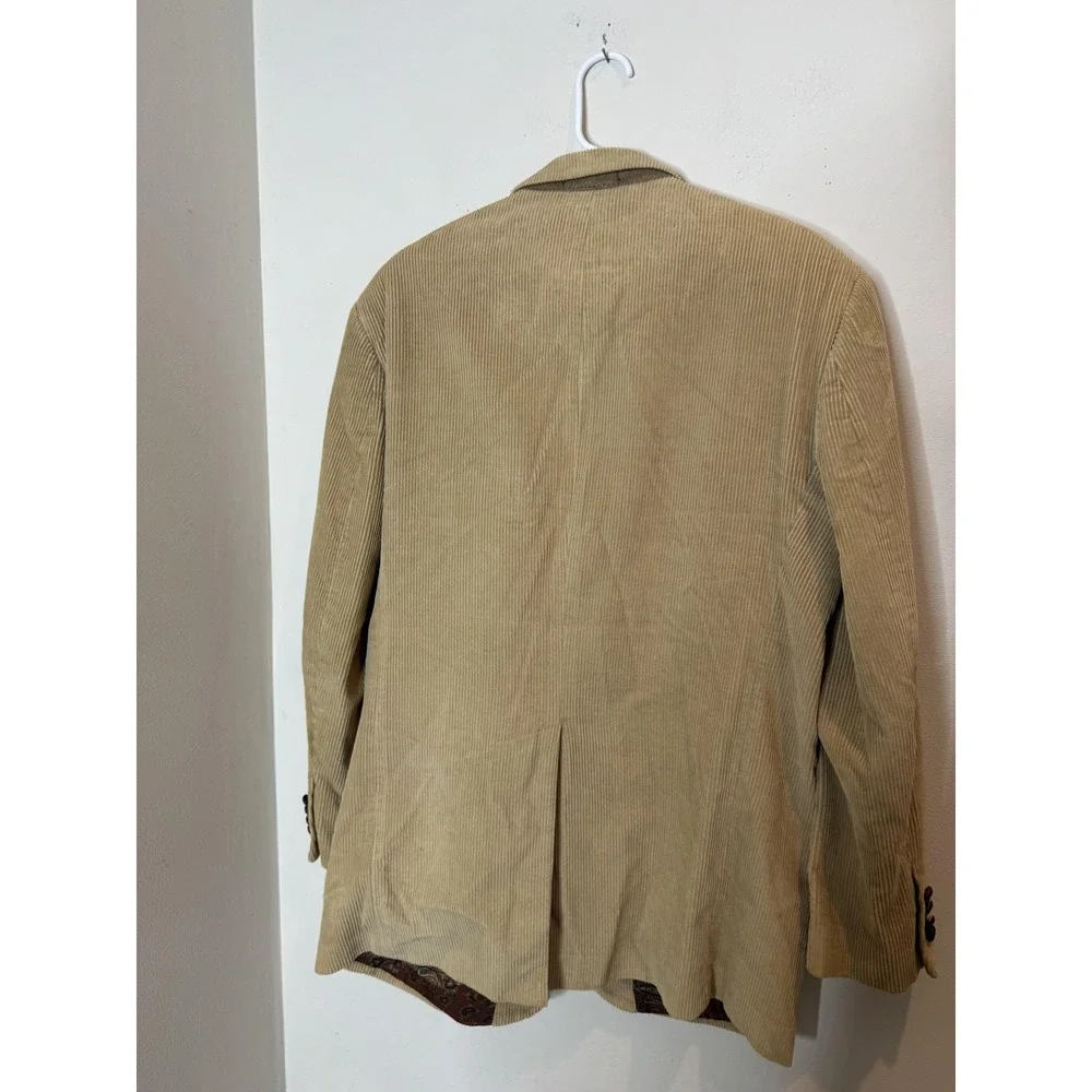 Lauren Ralph Lauren Sport Coat Mens 41L Beige Corduroy Classic‎ Blazer Jacket